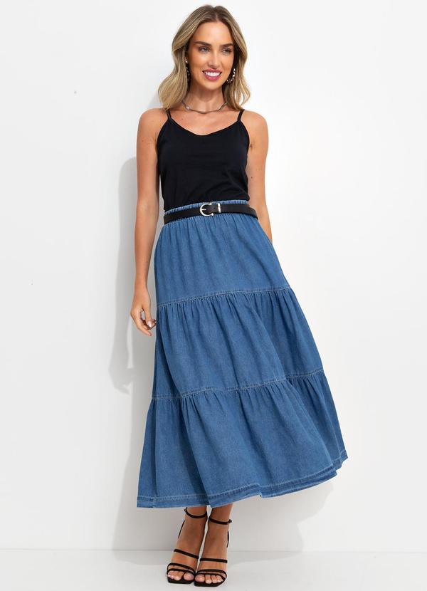 Bimini - Saia Jeans Médio em Jeans 5