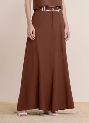 Angel - Saia Longa Alfaiataria Marrom - ANGEL