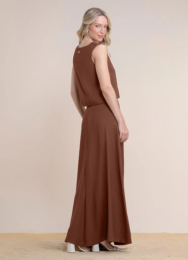 Angel - Saia Longa Alfaiataria Marrom 2