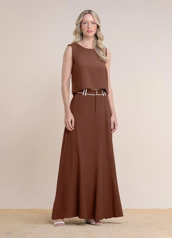 Angel - Saia Longa Alfaiataria Marrom 3