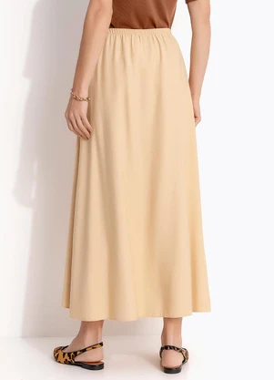Quintess - Saia Amarelo ManteigaEm Viscose com Poléster - QUINTESS