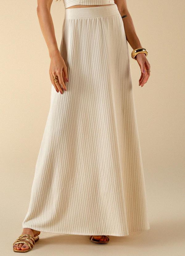 Use Modo - Saia Longa Ampla Bege