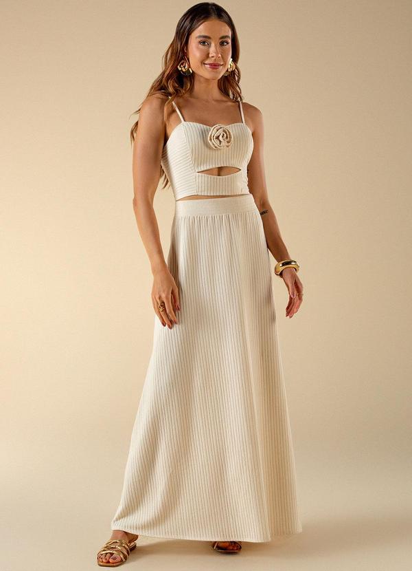 Use Modo - Saia Longa Ampla Bege 2