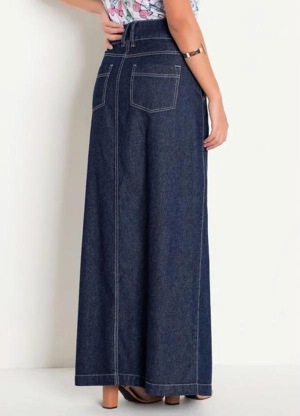 Rosalie - Saia Longa Azul Escuro Moda Evangélica 2