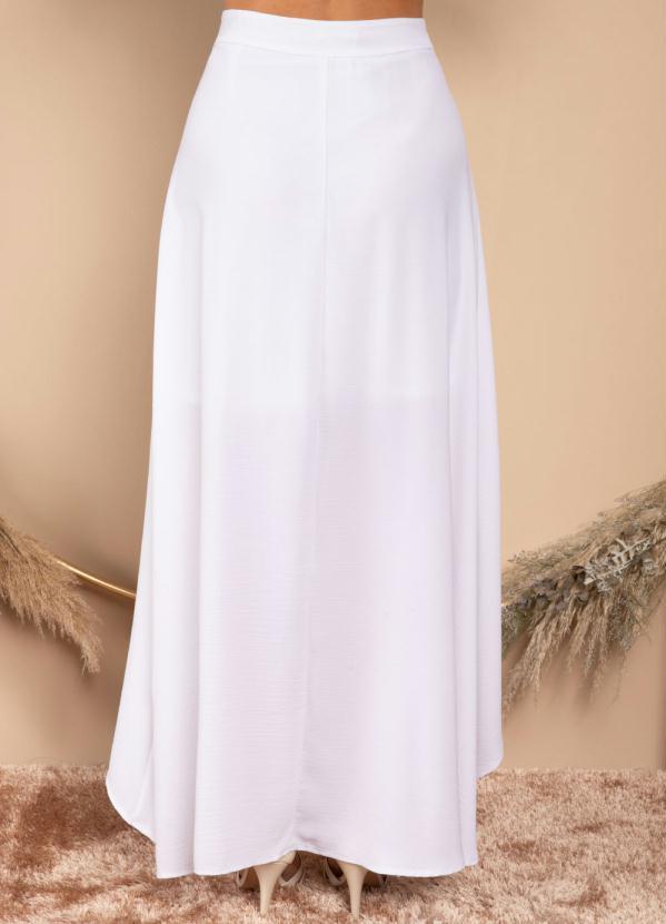 Quintess - Saia Longa Branca Cintura Alta com Mullet 4