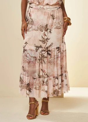 Doce Trama - Saia Longa Brisa em Tule Branco - DOCE TRAMA