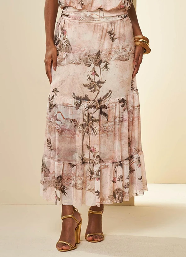 Doce Trama - Saia Longa Brisa em Tule Branco