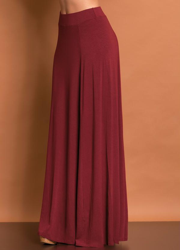 Quintess - Saia Longa Cintura Alta Bordô 5
