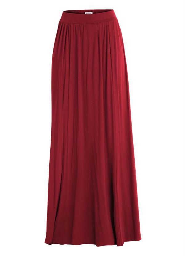 Quintess - Saia Longa Cintura Alta Bordô 6