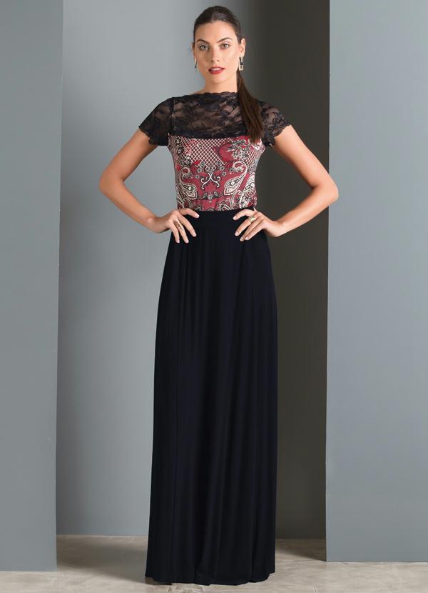 Quintess - Saia Longa Cintura Alta Preta 4