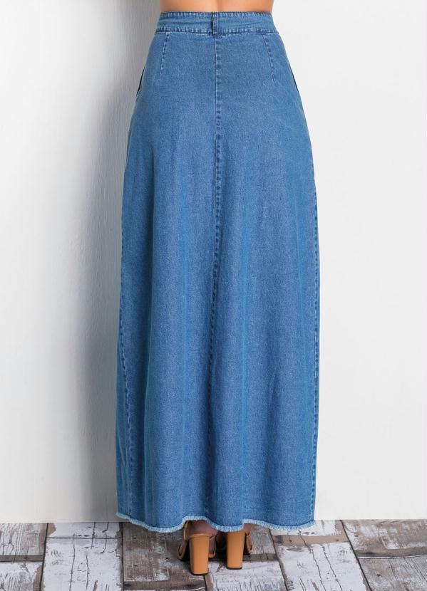 Rosalie - Saia Longa com Botões Jeans Moda Evangélica 2