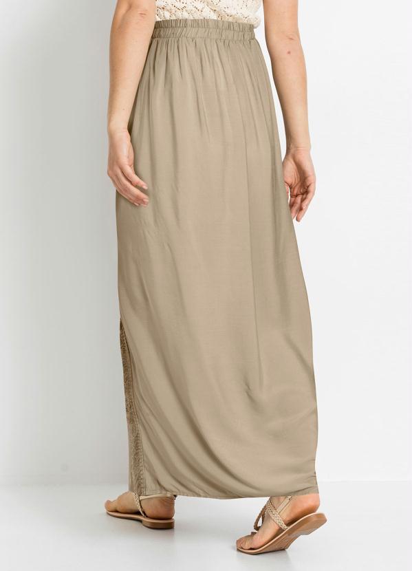 Outlet - Saia Longa com Fenda Bege 2