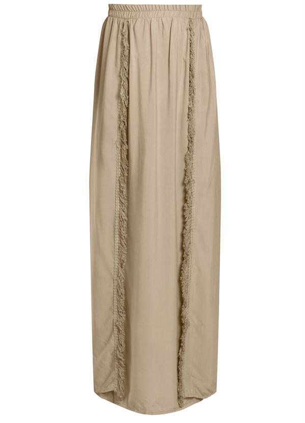Outlet - Saia Longa com Fenda Bege 4