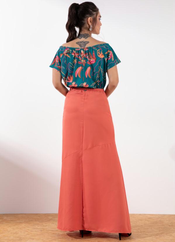 Outlet - Saia Longa Coral com Fenda 4