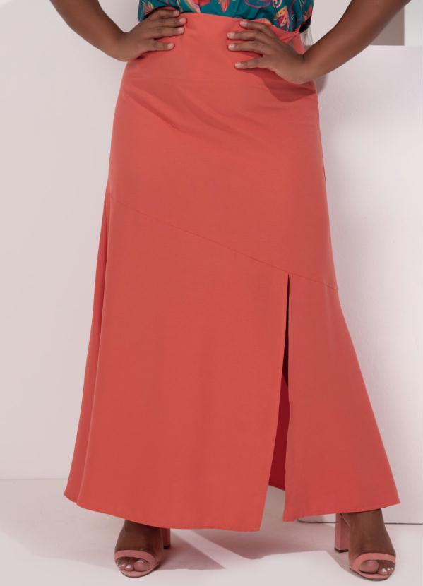 Outlet - Saia Longa Coral com Fenda 5