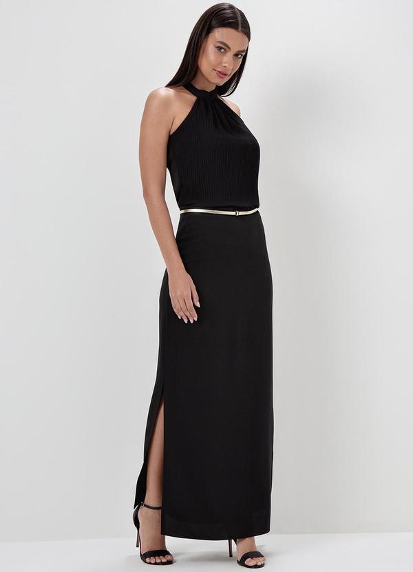 Principessa - Saia Longa em Alfaiataria Raquel Preta 5