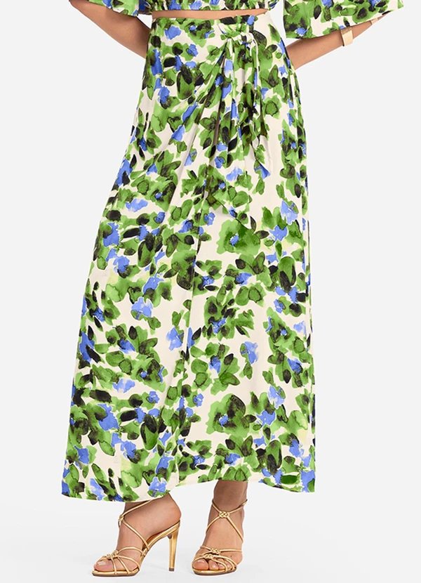 Endless - Saia Longa Estampada Verde