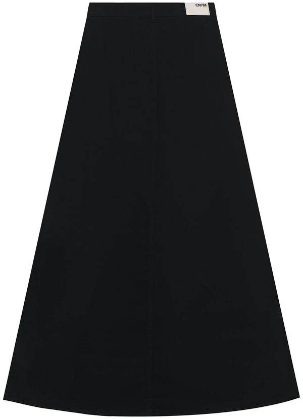 Enfim - Saia Longa Evasê Cargo Preto 2