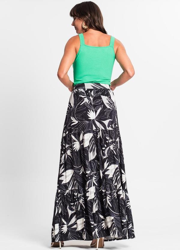 Rovitex - Saia Longa Feminina Estampada Preto 4