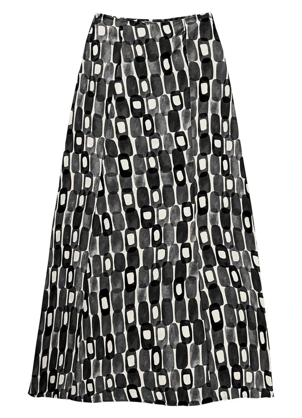 Endless - Saia Longa Feminina Estampada Preto