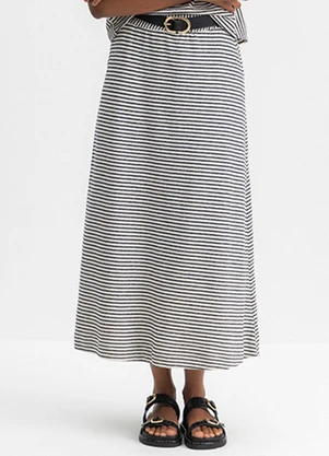 Essendi - Saia Longa Feminina Listrada Natural - ESSENDI