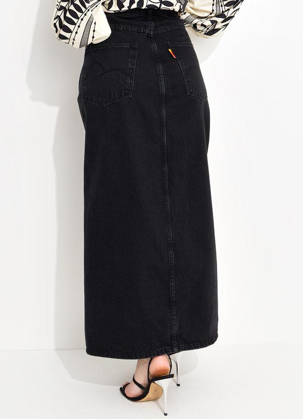 Farm - Saia Longa Fenda Black Jeans 2