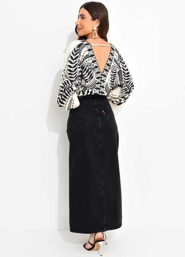 Farm - Saia Longa Fenda Black Jeans 4