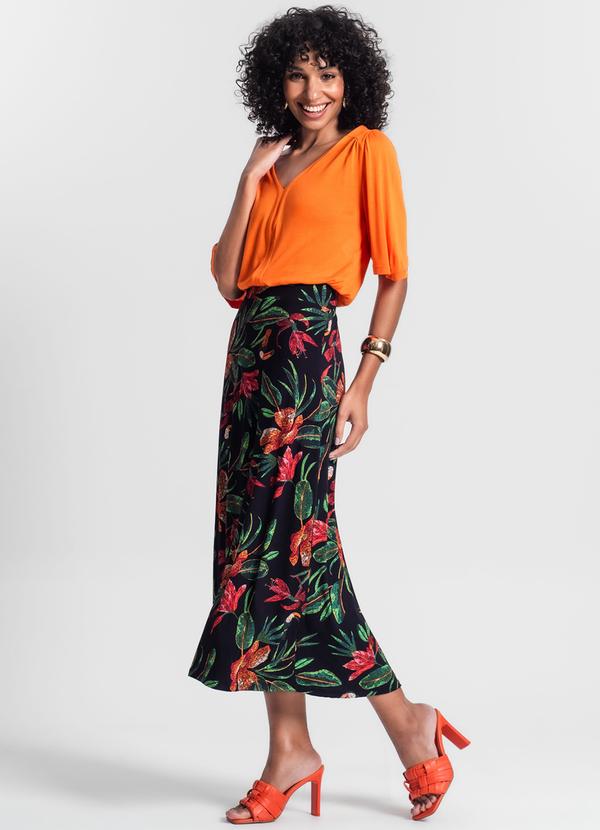 Rovitex - Saia Longa Floral Preto 3