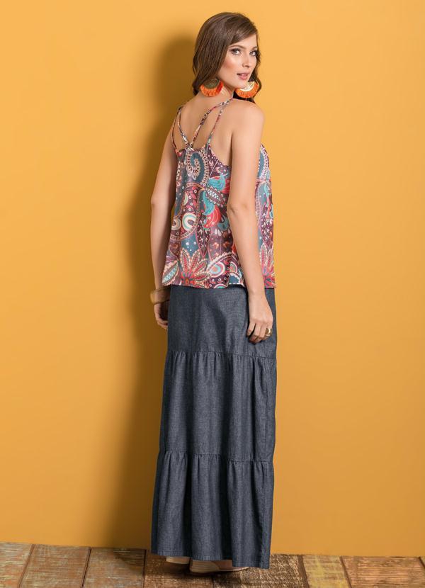 Quintess - Saia Longa Jeans Escuro 4