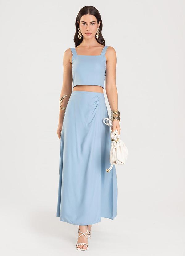 Dianna - Saia Longa Lisa Feminina Azul 3