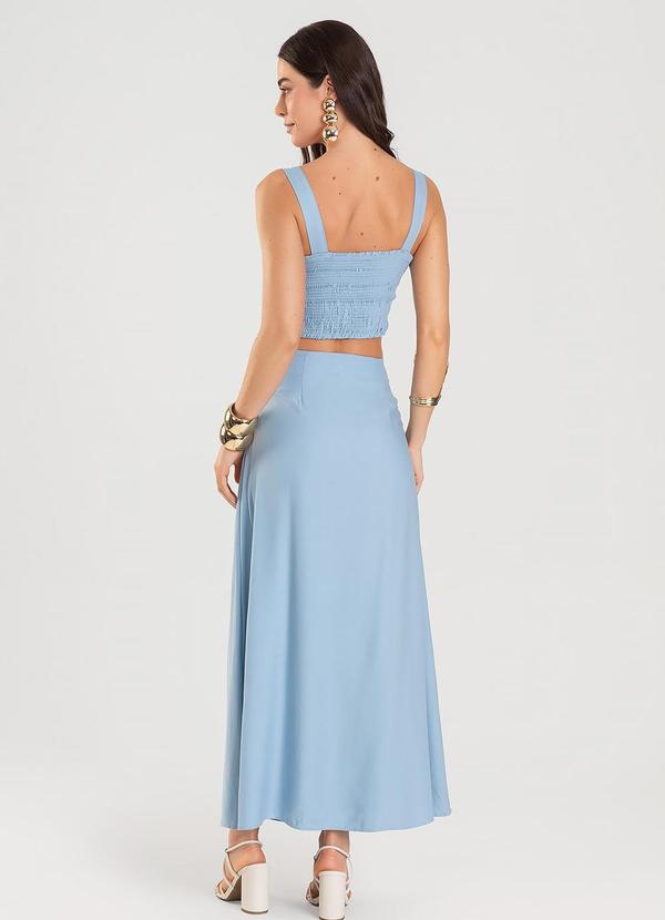 Dianna - Saia Longa Lisa Feminina Azul 4