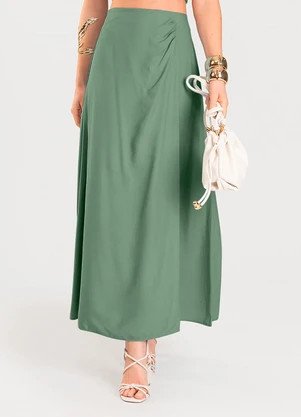 Dianna - Saia Longa Lisa Feminina Verde - DIANNA