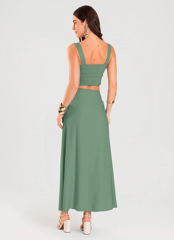 Dianna - Saia Longa Lisa Feminina Verde 2