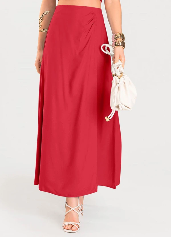 Dianna - Saia Longa Lisa Feminina Vermelho