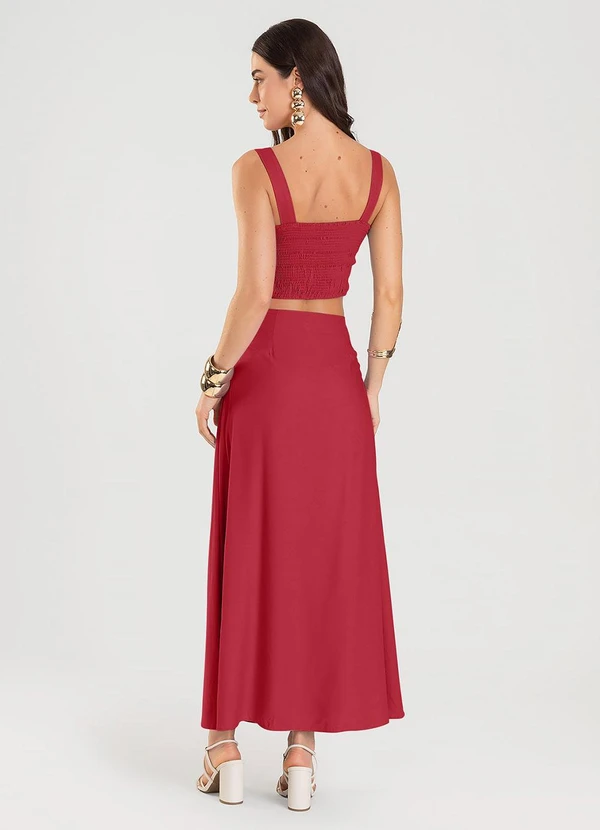 Dianna - Saia Longa Lisa Feminina Vermelho 2