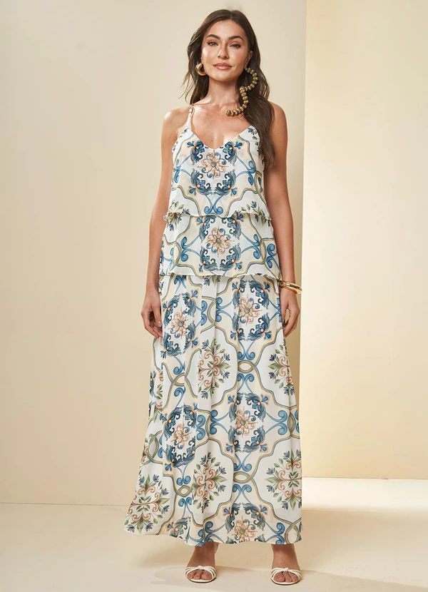 Doce Trama - Saia Longa Lusitana Estampada Estampado 3