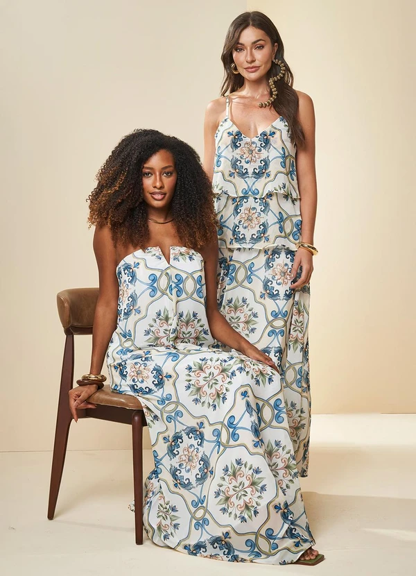 Doce Trama - Saia Longa Lusitana Estampada Estampado 5