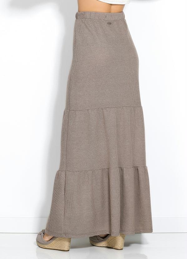 Quintess - Saia Longa Marrom com Recortes 2
