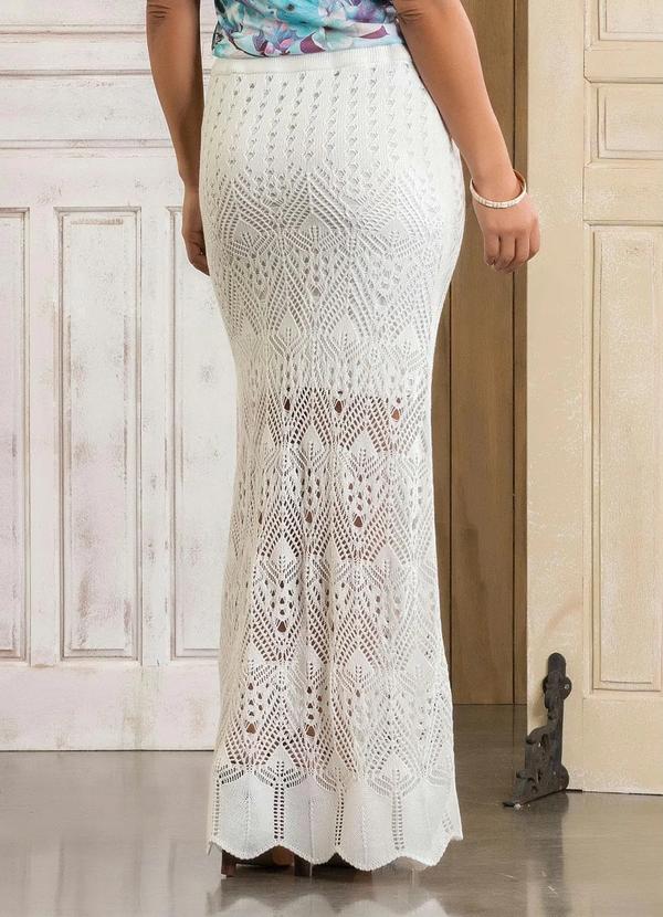 Outlet - Saia Longa Off White em Tricô Moda Evangélica 2