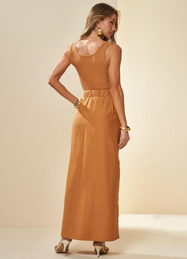 Doce Trama - Saia Longa Oliva Branco 4