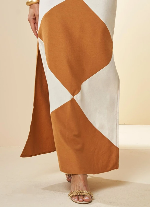 Doce Trama - Saia Longa Oliva Branco 6