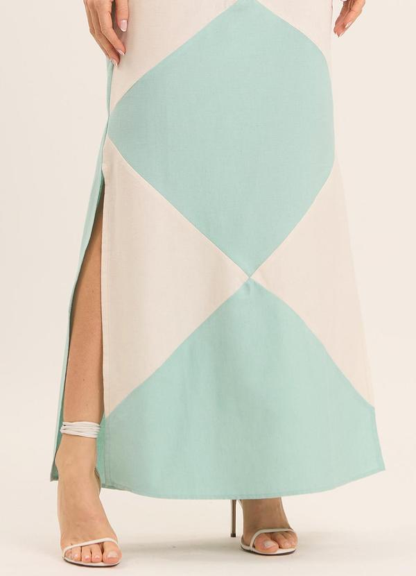 Doce Trama - Saia Longa Oliva Off White 6