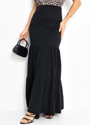 Saia Longa Preta com Camadas