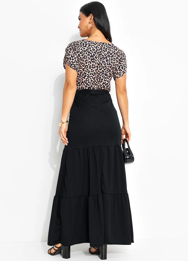 Rosalie - Saia Longa Preta com Camadas 4