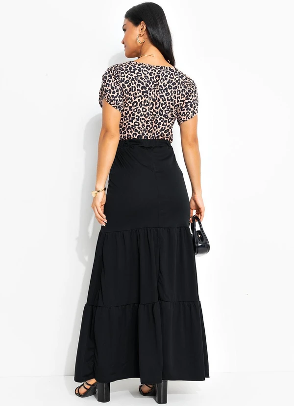 Rosalie - Saia Longa Preta com Camadas 7