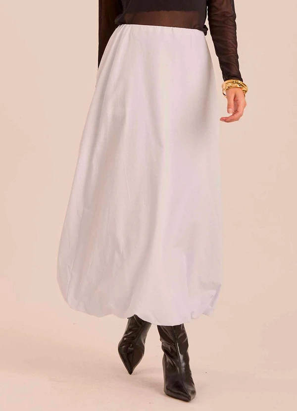 Doce Trama - Saia Longa Retrô Glam Branco
