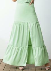 Saia Longa Verde com Camadas