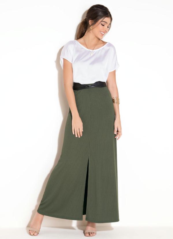 Quintess - Saia Longa Verde com Fenda 5