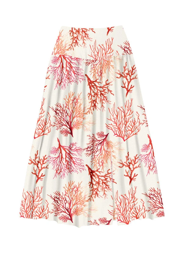 Angel - Saia Longa Viscose Estampada Bege 4