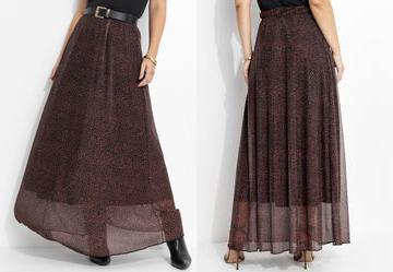 Saia Marrom em Tule com Elastano